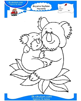 Çocuklar İçin Koala Boyama Sayfaları 